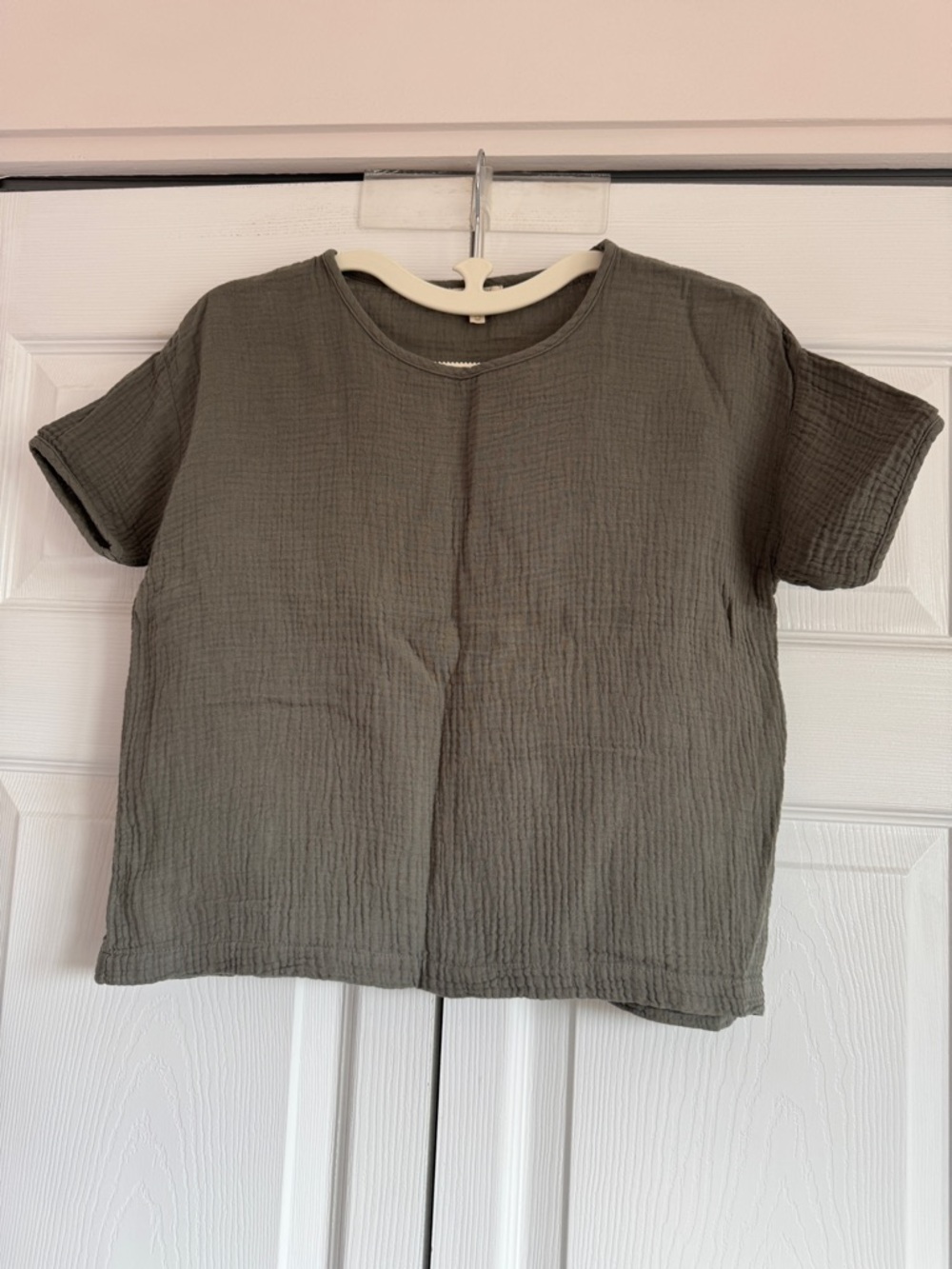 NWOT The Simple Folk Unisex The Muslin Top Lead Grey 5-6 years 100% organic